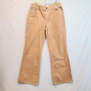 Chadwick's Women's Pants 12P Corduroy Tan Neutral Wide Leg Stretch Retro